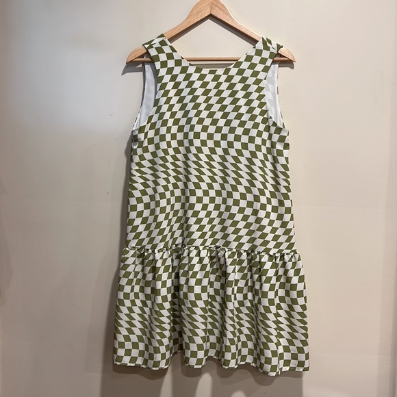 Cami smock mini dress in checkerboard print - Picture 4 of 5